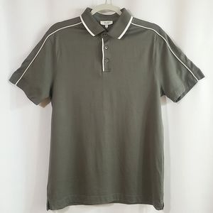 Reiss Gray Polo Shirt with White Accents